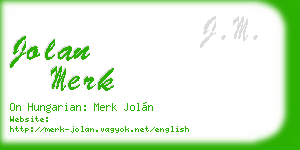 jolan merk business card